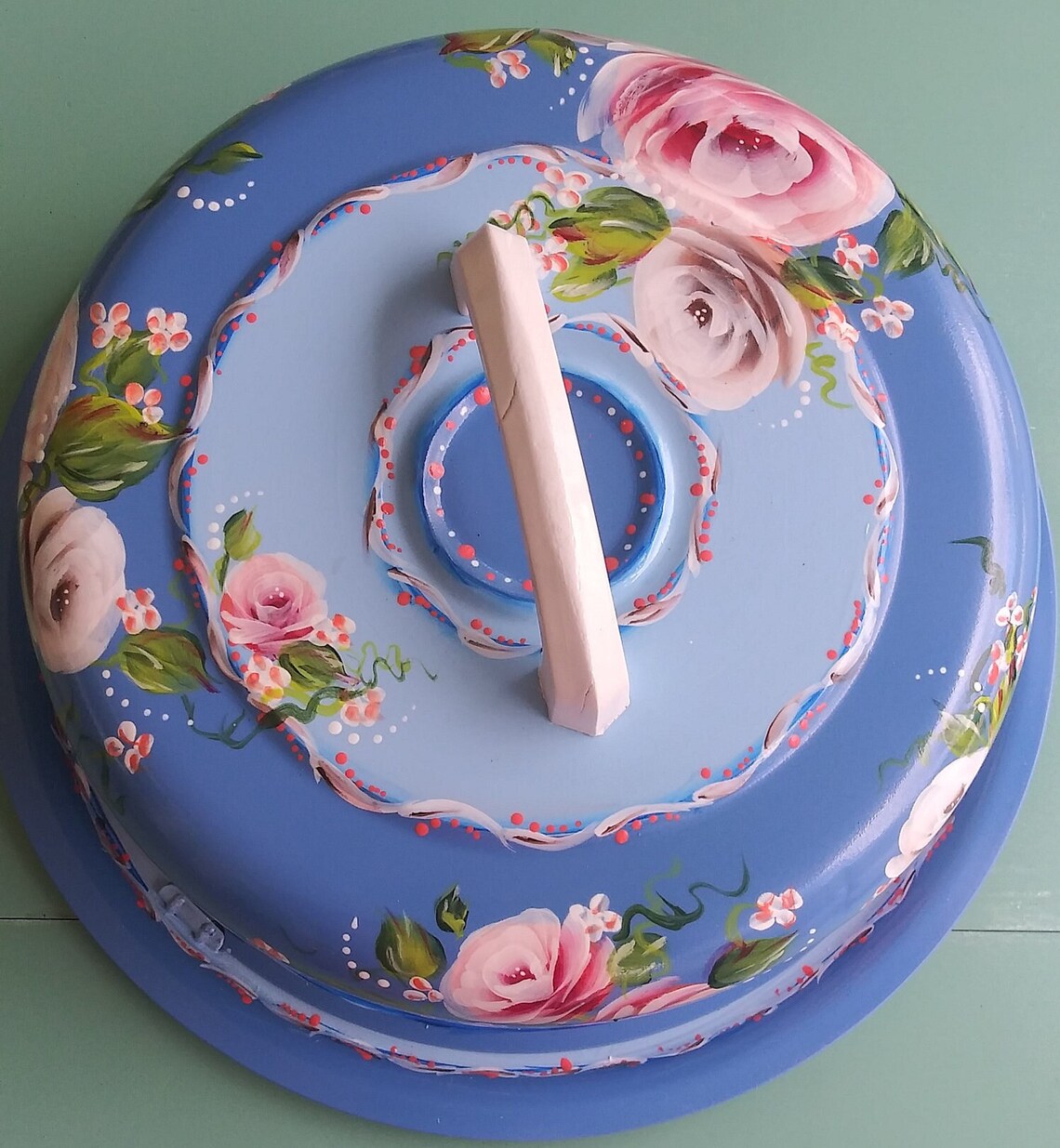 Beautiful Hand Painted Cake Saver Carrier One of a Kind Etsy