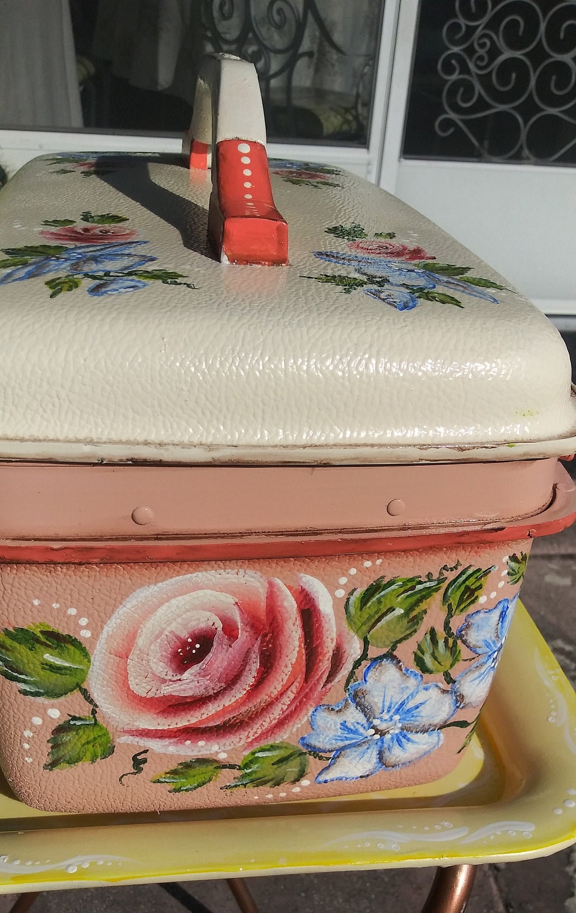 A Beautifully Hand Painted Ladies Train Case Cosmetic Case Etsy