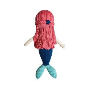 Handmade Mermaid doll 30cm, Stuffed toddler doll, soft handmade toy, Mermaid gifts for Christmas image 5