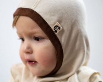 Cagoule sous casquette pour névrodermite 100% coton Pima, taille 0-4 ans, sans couture, protection du cou, couvre-chef pour eczéma, peut être portée plusieurs années