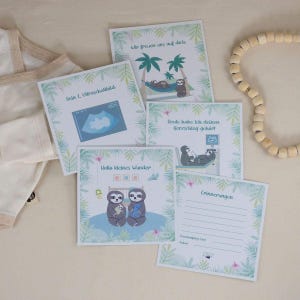 Tarjetas de hitos del embarazo: lindos motivos de perezosos, captura recuerdos, regalo para el embarazo y la maternidad, orgánico y justo