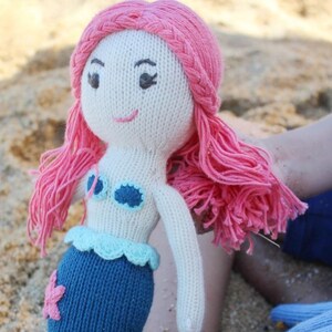 Handmade Mermaid doll 30cm, Stuffed toddler doll, soft handmade toy, Mermaid gifts for Christmas image 2