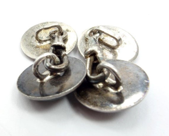 Vintage silver cufflinks, Vintage silver nephrite… - image 4