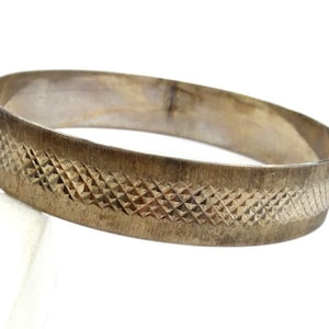 1970s, Austria, Engraved circle bracelet, Silver engraved bracelet, Vintage, Silver bangle bracelet, Engraved bangle bracelet, Real silver