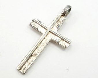 Art moderne, design, vintage, croix en argent vintage, croix vintage, crucifix en argent, crucifix vintage, argent sterling, argent véritable