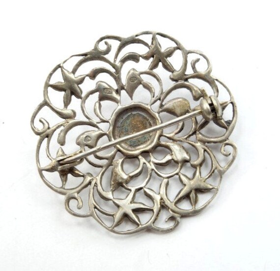 Broche Ancienne 1800 – Argent 800 – Corail Naturel Non Traité