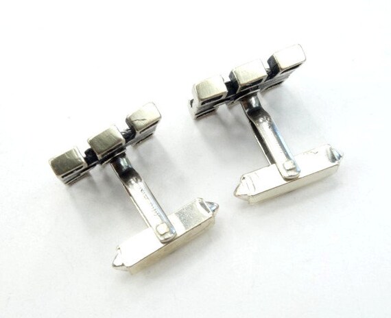 Modern Art, Modern art silver cufflinks, Vintage … - image 3