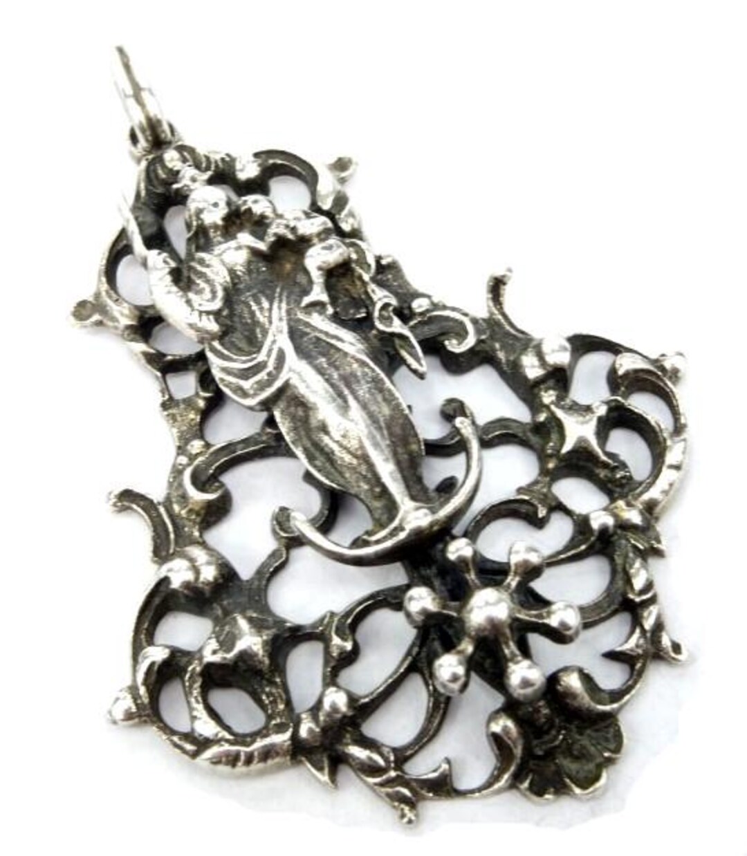 BAS, Blachian Antik Schmuck, Vintage Silver Pendant, 40's, Virgin Mary ...