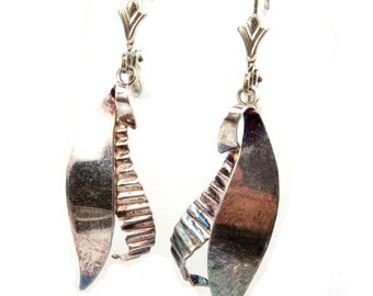 Boucles D'oreilles En Argent Sterling Années 70/80 - Style Vintage - Occasion (porté)