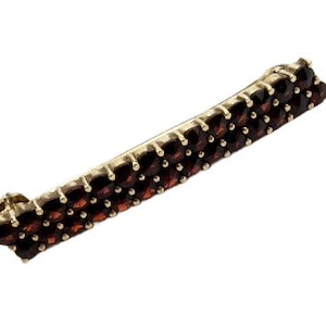 Gilded silver garnet brooch, Vintage garnet brooch, Czechoslovakia, Silver brooch, Gilded silver garnet brooch, 60s, Czech
