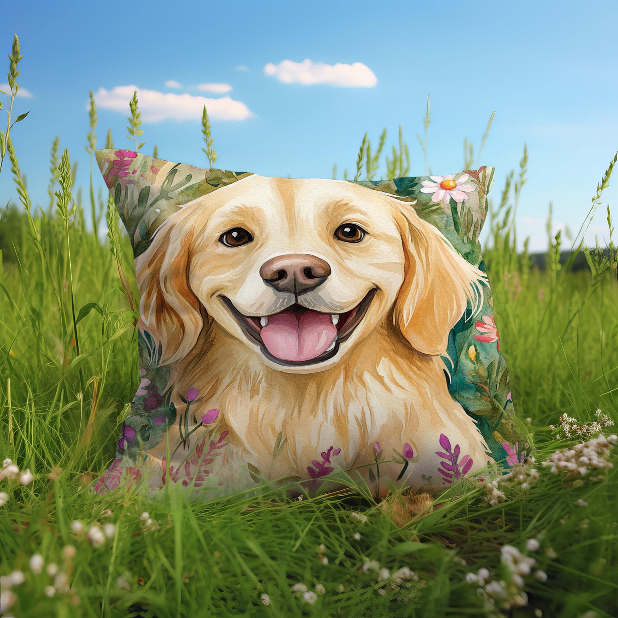 Federa per cuscino con stampa di cani ad acquerello, perfetta