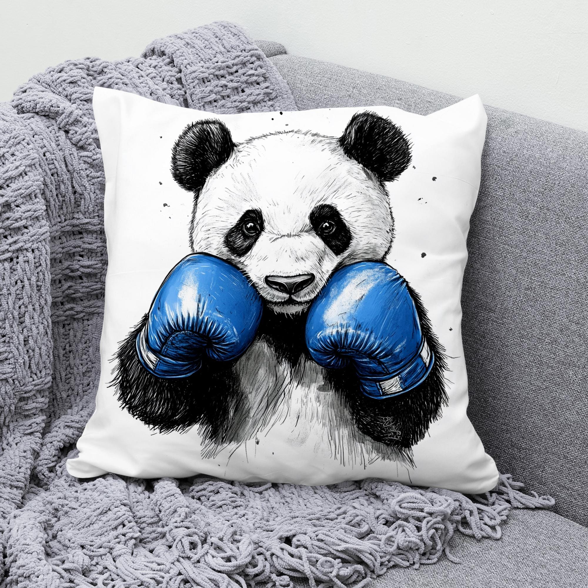 Coperta in pile Sherpa con motivo con panda, per divano e letto, con stampa di orso, decorazione ultra morbida, motivo panda gigante, per letto singolo, 127 x 152 cm