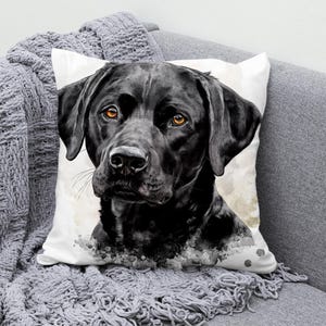 Black Labrador Cushion Cover Cotton Linen Pillowcase Dog Lover Decor Throw Pillow Cover Decorative Cushion for Living Room or Bedroom