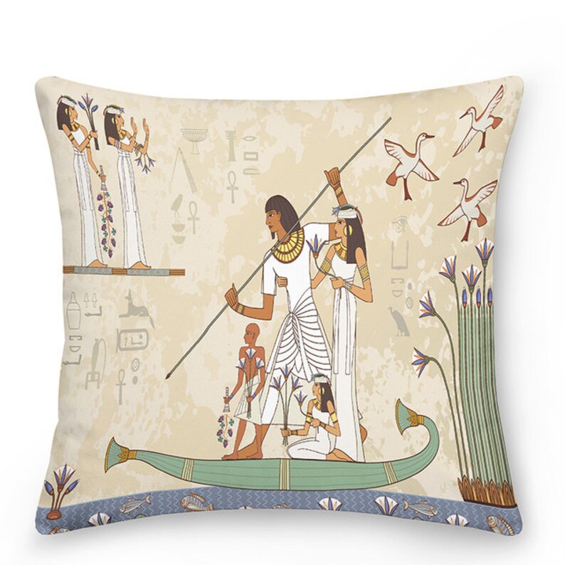 Ancient Egypt Pillow Cover Egyptian Cushion Cover Retro Throw Pillow