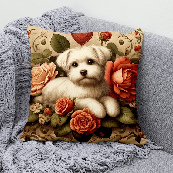 Maltese Pillow Cover Maltese Pillow Cover