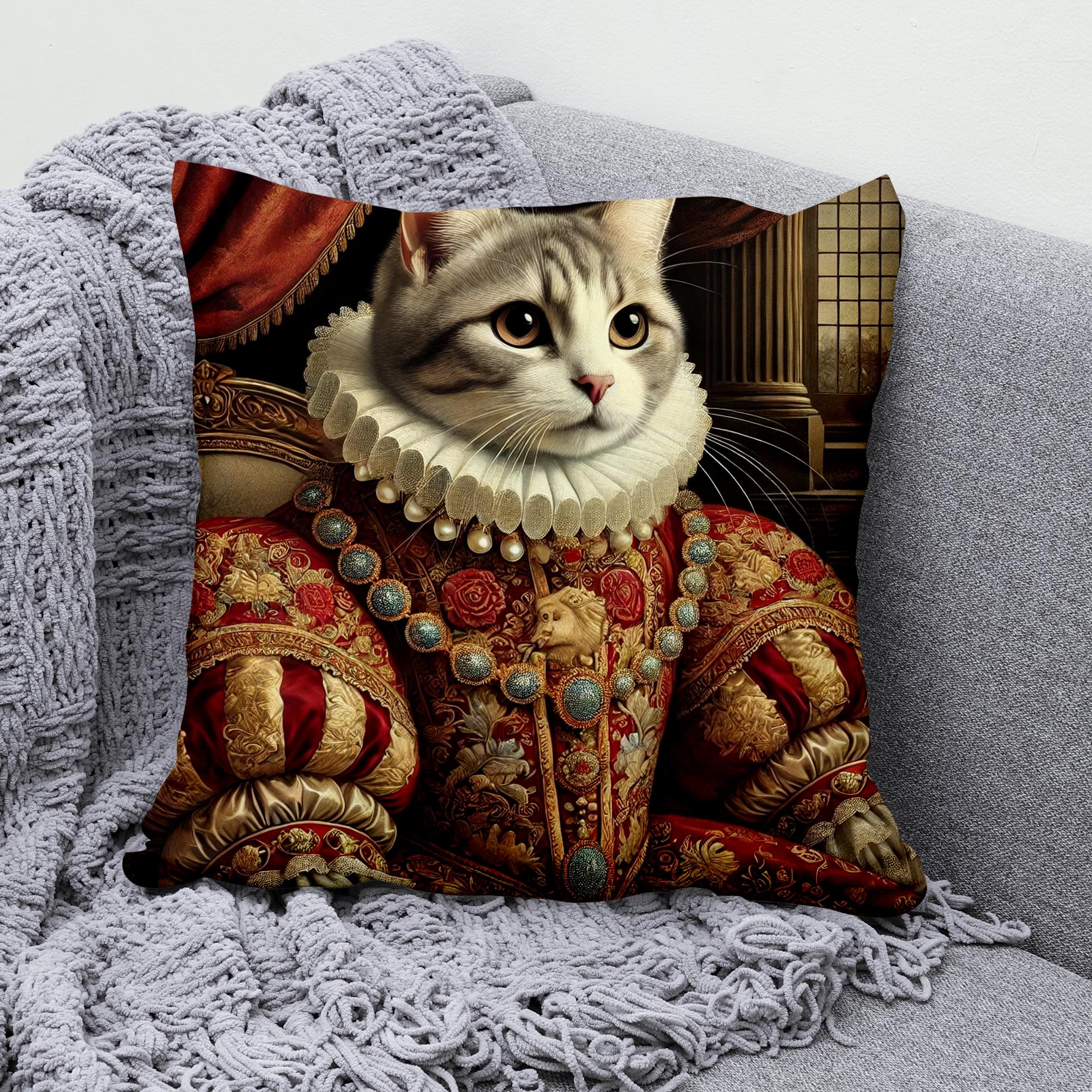 Taie D'Oreiller Chat Mignon British Shorthair 40x60cm - Housse De Coussin Lavable Imprimée