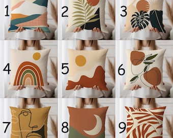 Abstrakta boho dekorativa örngott – modernt minimalistiskt kuddfodral, estetiskt örngott i mitten av århundradet för vardagsrum och sovrum