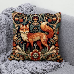 Federe per cuscino con volpe, in morbido quadro, 50 x 50 cm, per la casa, set
