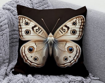 Realistischer Motten-Kissenbezug, Baumwoll-Leinen-Kissenbezug, dekoratives von der Natur inspiriertes Kissen, detailliertes Insektendesign