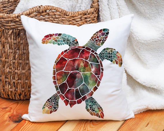 Beach House Sea Life Throw Pillows Coral Pillow Sea Life Nautical