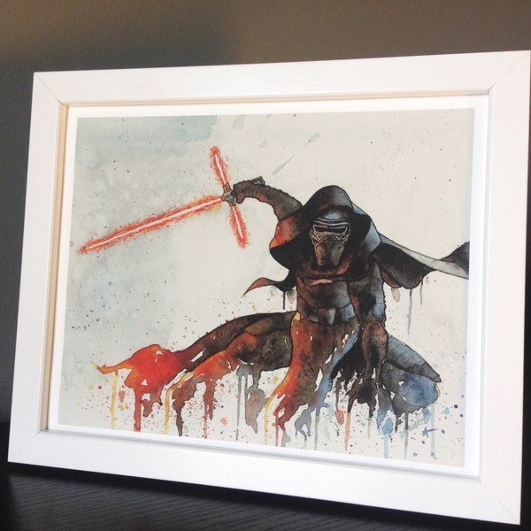 Kylo Ren from Star Wars: The Force Awakens - Watercolor Fine Art Giclee 8x10 Print