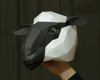 Sheep papercraft mask, Instant Pdf download, Papercraft Party mask, Printable Paper Mask