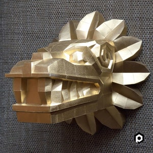 Gefiederte Schlange Papierhandwerk, herunterladen und machen Quetzalcoatl Wandhalterung Papercraft, PDF-Vorlage