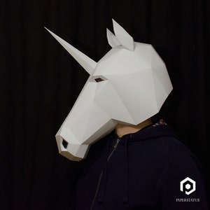 Máscara de unicornio o caballo, descarga y haz tu propia máscara DIY
