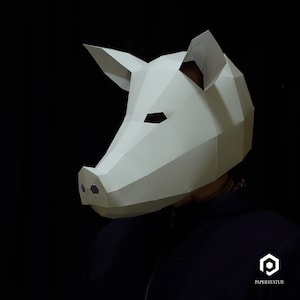 Papercraft Pig mask, make your own pig party mask for 2019