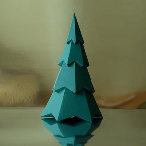 Árbol de Navidad fácil de hacer, plantilla de Papercraft de árbol de Navidad, descarga en PDF, plantilla imprimible