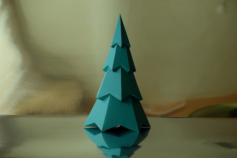 Easy to make Christmas Tree, Xmas tree Papercraft template, PDF Download, Printable Template image 1