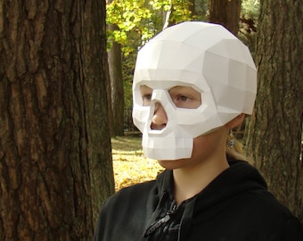 Skull Mask papercraft, Download and make Party Mask, printable DIY PDF template,  Halloween mask