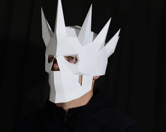 King - Helmet Mask, Easy DIY mask Download and make your own party Halloween mask, Instant Pdf template download