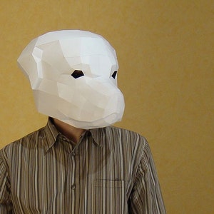 Make your own Rottweiler Mask, Dog Mask, Papercraft Party mask, Printable Mask, Instant PDF download, DIY Paper Mask, Polygon Masks