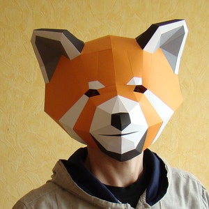 Red Panda papercraft Mask, Download and make your own paper mask