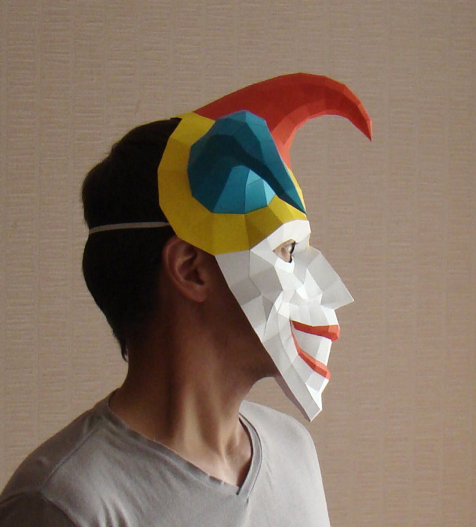 Joker Maske Papiermaske Papercraft Halloween Maske Narr Etsy