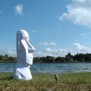 L'Isola di Pasqua dirige la statua di Moai, download pdf istantaneo, modello pdf fai-da-testa stampabile su carta