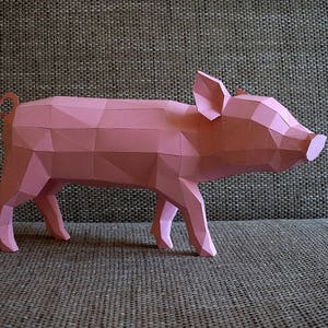 Little Pig Papercraft, Téléchargez et créez votre propre belle sculpture Princess P, Modèle de téléchargement numérique instantané, DIY imprimable