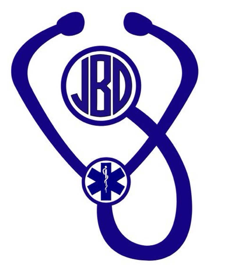 Star of Life Stethoscope Vinyl Monogram 7 Decal Etsy