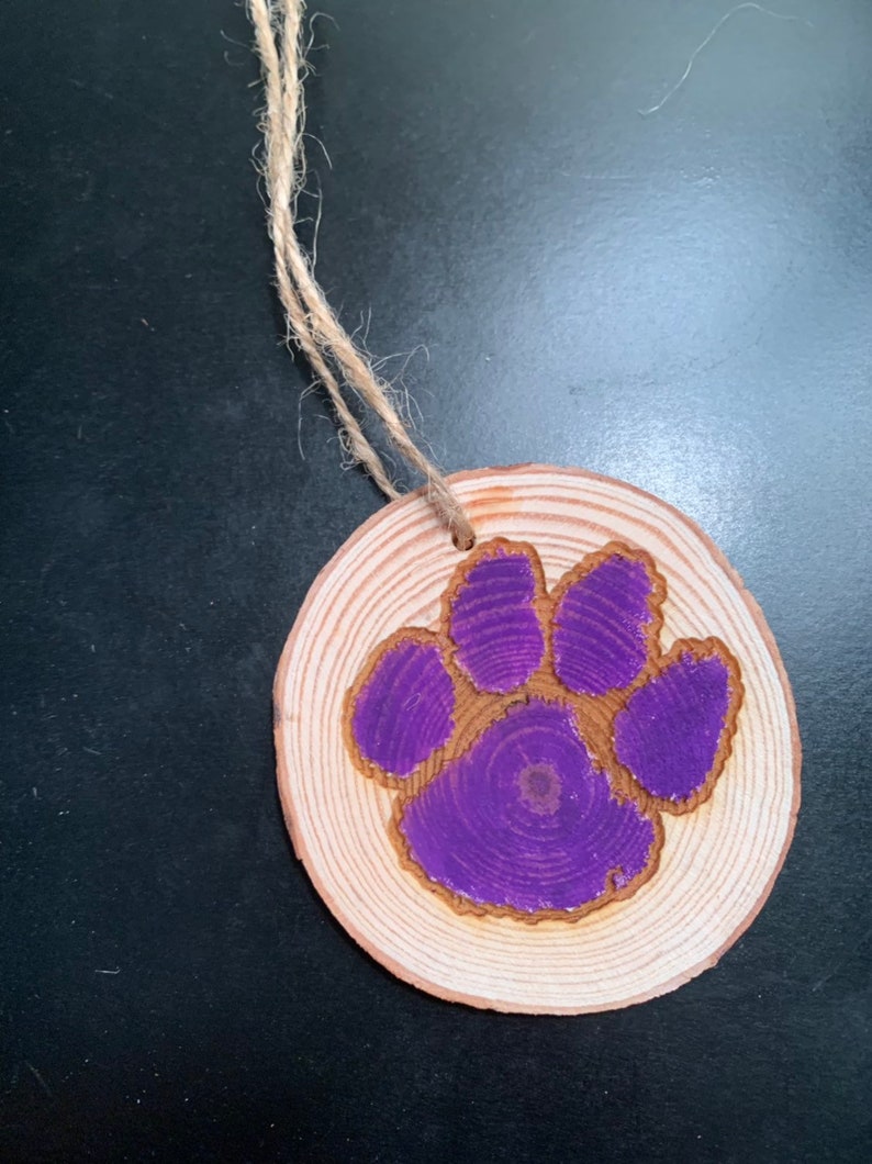 Clemson Tigers Ornament Tiger Paw Purple Paw