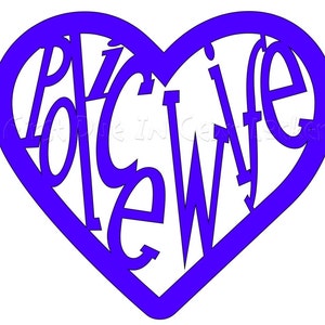 Police Wife Heart Vinyl Decal LEO