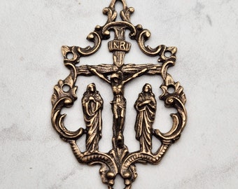 Antique Replica Mary and Mary Magdalene Rosary Crucifix