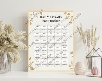 Rosary Habit Tracker | 30-Day Prayer Schedule (Instant Download)