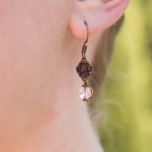 Bronze Jesus and Mary Earrings, Sacred Heart Jewelry, Catholic Gifts for Women, Heirloom Catholic Jewelry, Catholic Earrings,