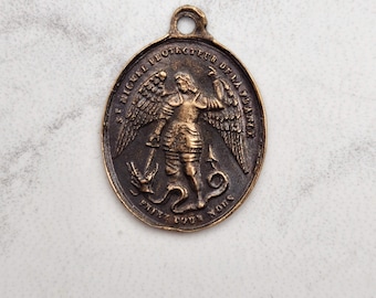 Antique Replica St. Michael Oval Medal