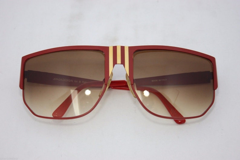Maga Design Vintage Sunglasses Made in Italy 3027E 61mm NOS Red Rare Etsy