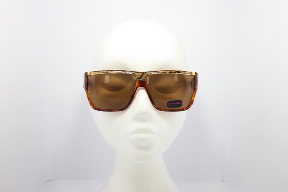 Leonard Vintage Sunglasses Made in France Gold Br… - image 4