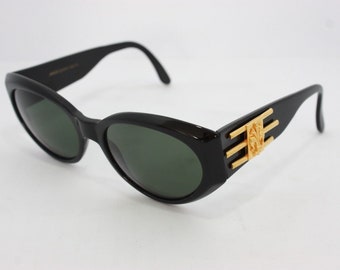 Maga Design Vintage Sunglasses Made in Italy 3088C 54mm NOS Gold Black Rare