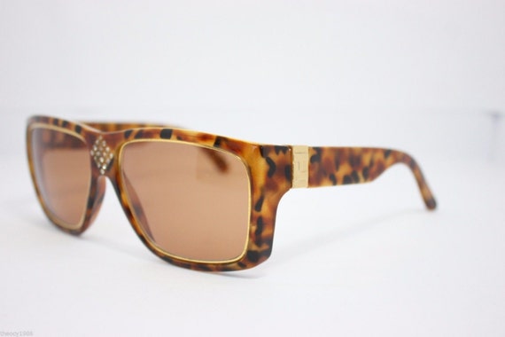 Ted Lapidus Vintage Sunglasses Made inFrance Gold… - image 1