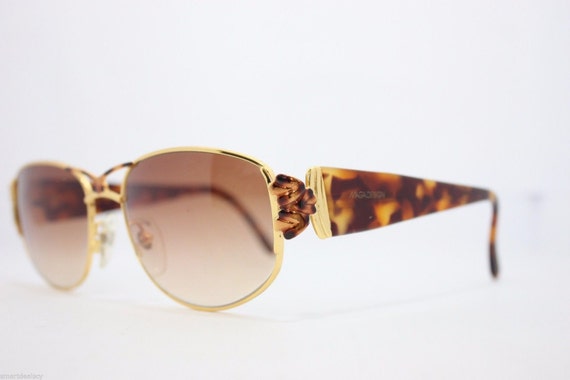 Maga Vintage Sunglasses Made in Italy 3059T 60mm NOS Gold Brown Havana